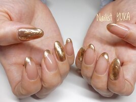 ミラーフレンチ/華やかゴールド