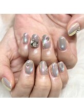 マイオティック ネイル(miotic nail)/オーロラマグネットビジュー盛り