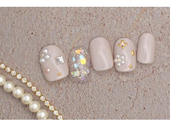 6000円　パール　花　オーロラ