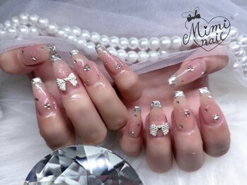 ミミネイル(Mimi nail)/チーク×ガラスフレンチ