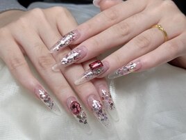 長さ出し持ち込みデザインネイル