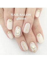ネイルサロン グリッター(NAIL SALON glitter)/春の大人女子ネイル