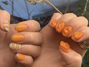 ドレス(Dress nail＆eyelash Lolonois)/オレンジぷっくりネイルフィル