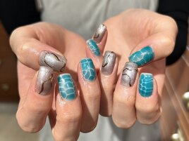 夏のたらし込みネイル