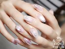 くすみカラーフラワーネイル