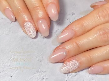 モアニ ヒロオ 渋谷店(MOANI Hiroo)/涼し気なレースフラワーネイル