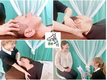 モミムシの雰囲気（耳やおでこ、首から頭皮までしっかりと筋肉を緩めるヘッドスパ!）