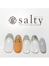 ネイルアンドアイラッシュサロン ソルティ 寺田町(salty)/ラメフレンチ