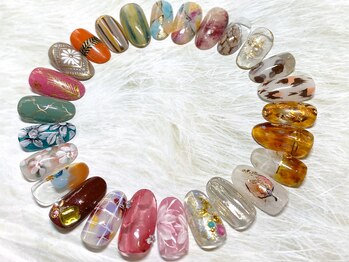 ボーホーネイルズコレクション(BOHO NAILS COLLECTION)の写真/【HAND:やり放題コース¥11000】技術があるからこそ自慢のやり放題♪ニュアンス/手書き/持ち込みなど大歓迎!