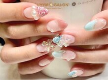 リームサロン 池袋店(LYYM SALON)/3Dリボン×ツイードネイル