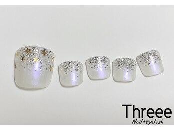 スリーネイルプラスアイラッシュ(Threee Nail+Eyelash)/星グラネイル