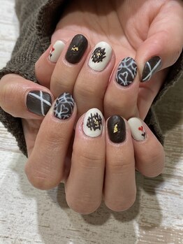 バレンタインネイル