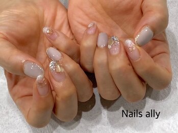 ネイルズアリー 立川店(Nails ally)/ニュアンス×シェル×ジュエリー