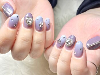 ネイルサロンブリス(nail salon Bliss)/☆ふんわり冬のワンホンネイル☆