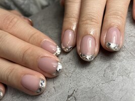 ガラスフレンチネイル