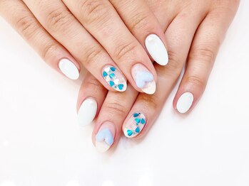 ネイルコレクション ベビーピンク(Baby Pink)/ジェル定額￥8990/３Ｄハート