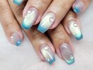 涼しげブルーネイル マーボー