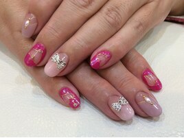 ハート＆リボン　ネイル