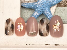 白べっ甲×シェルネイル