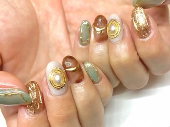 レアレアネイル(Lealeanail)/【パラジェル】ブローチネイル