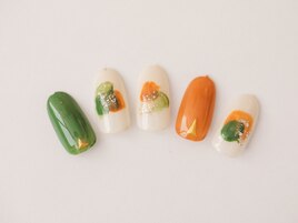 にんじんカラーカジュアルネイル