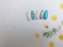 ネイルサロン&スクール ジーナ(GINA)/ブルーホワイト×シェル