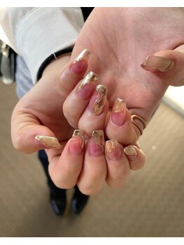 ユージューネイルルーム(UJU nail room)/ミラーうねうねフレンチ