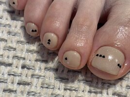 ホログラムハートネイルベージュ