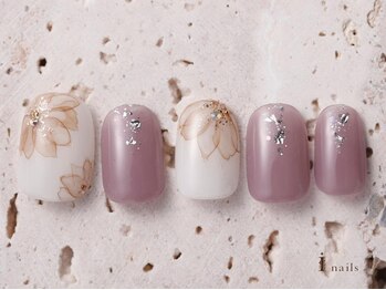 アイネイルズ 吉祥寺店(I nails)/ニュアンス水彩フラワー[吉祥寺]
