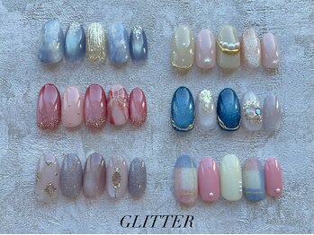 グリッター(GLITTER)/吹野限定1月ハンド定額アート