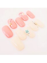 ネイルサロン クイール 小山店(NAIL SALON QUILL)/ワンカラー＋お花アート
