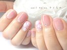 大人気☆ピンクのあじさいネイル