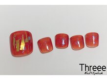 スリーネイルプラスアイラッシュ(Threee Nail+Eyelash)/オーロラホロネイル