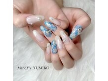 マンディーズ(MandY's)/チェック/ブルー/白/パール