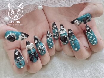 フロル(FLOR)/地雷系ネイル/クロムパーツ/韓国