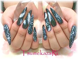 ★フェザー＆フラワー★ロング★