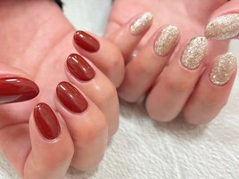 ちぐはぐワンカラーネイル