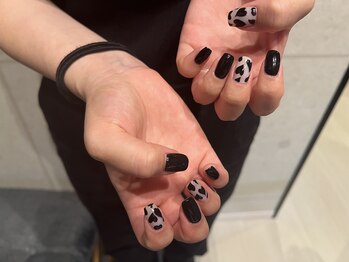 ブラック×ハートネイル