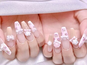 エムズ ネイルサロン(M2)/フレンチローズレースネイル