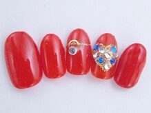 ネイルサロン ドレリッチ 大宮店(drerich)/きらきらハートレッド