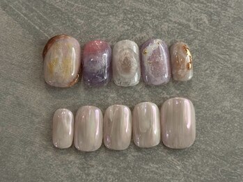 カラネイル 南森町店(calla nail)/「悩める彼女は今日も」アシメ