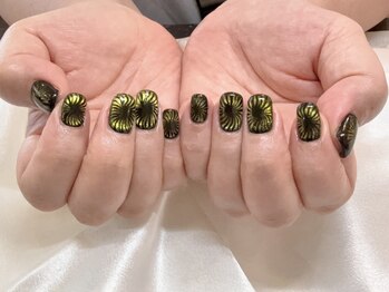 アニー(annie hair design)/阪神?応援マグネットネイル