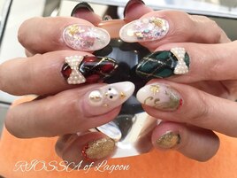 ハートフレンチチェック雪だるま