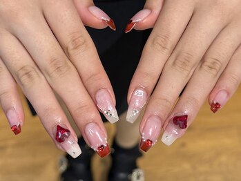リンドネイル バイ モカ アンド ララ(Lind nail by moca and LaLa)/【mian】推し/ハートネイル