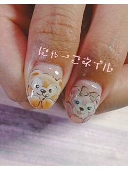 にゃーこネイル/キャラクター☆持ち込みデザイン