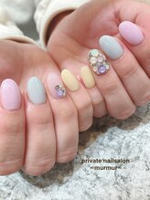プライベート ネイルサロン マーマ(murmur)/カラフルビジューネイル