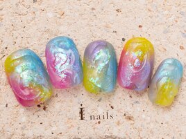 カラフルオーロラネイル10480円