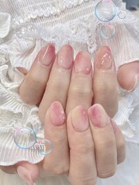 桃ネイル/ニュアンスネイル
