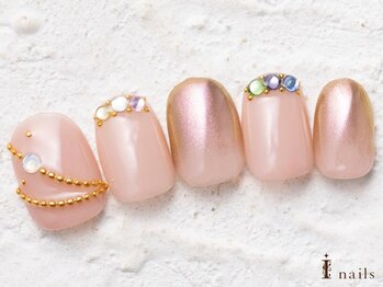 アイネイルズ 横浜WEST店(I-nails)/ベージュストーンネイル9480円
