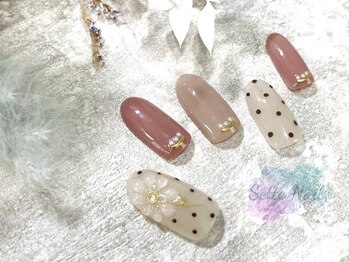 セッテネイル(Sette Nail)/ドット×ドロップフラワー